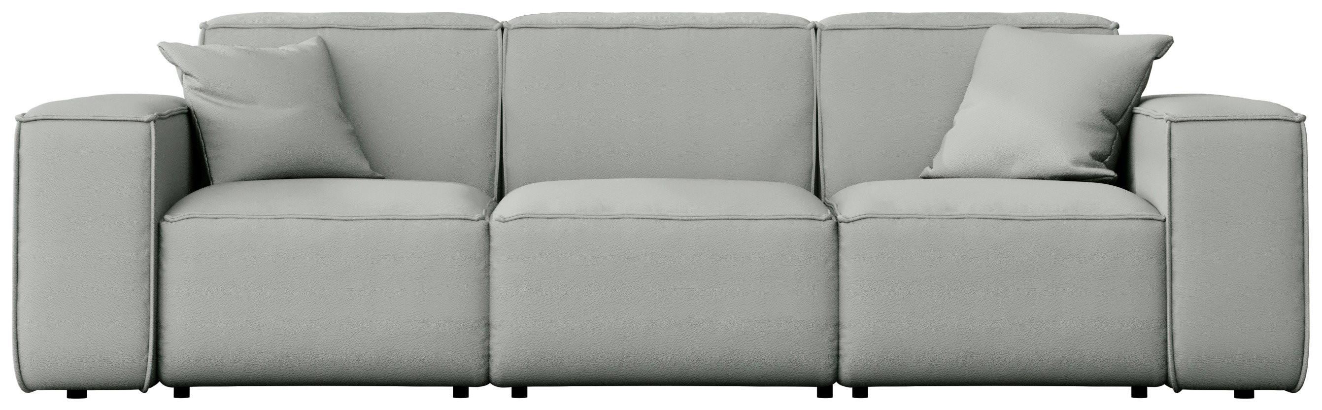 GARTENSOFA Lorento Outdoor 3-Sitzer, Hellgrau Kunstleder 251/73/92 cm - Hellgrau, Textil (251/73/92cm) - WFL GROUP