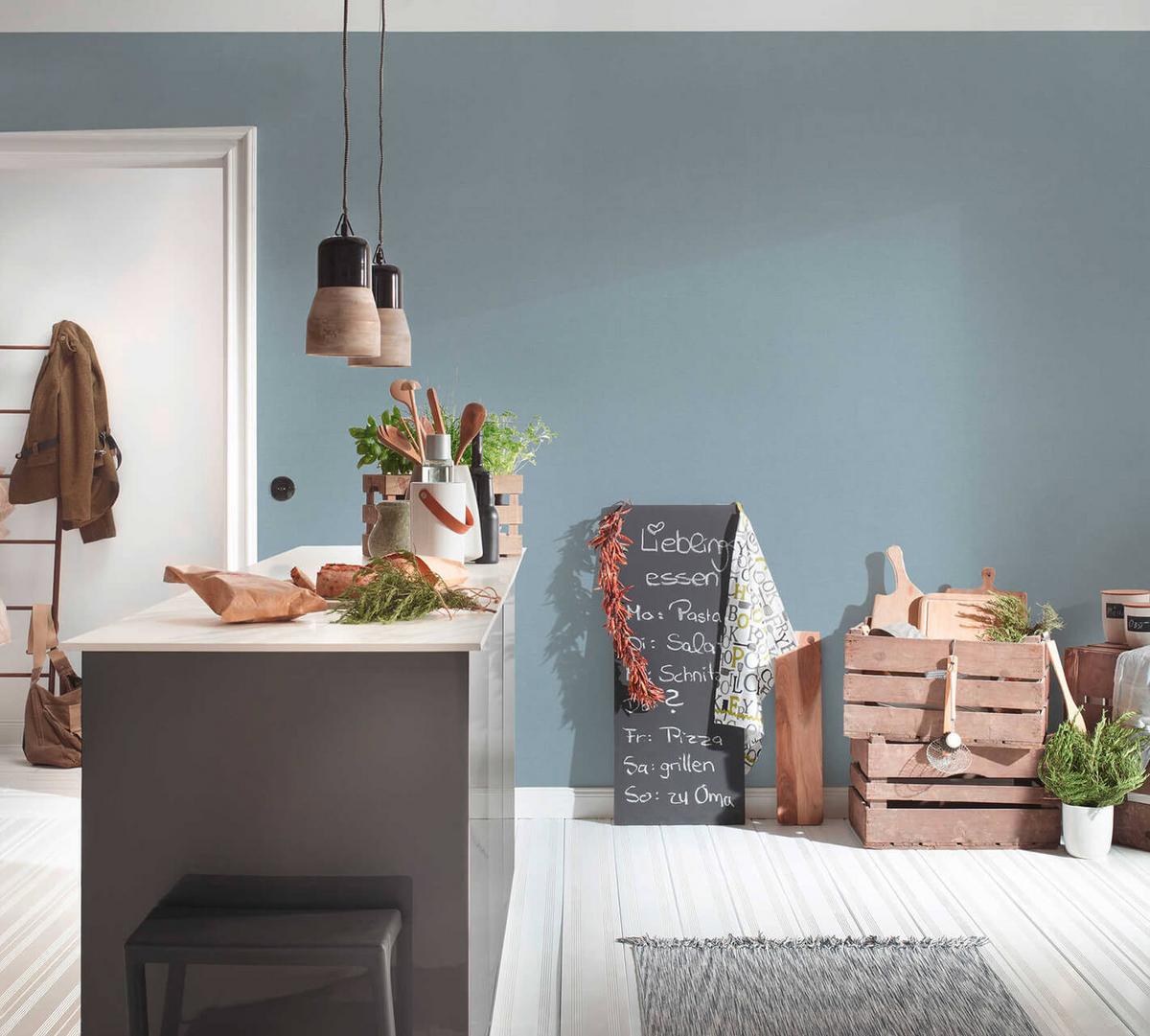 VLIESTAPETE Blau 53x1005cm - Blau, Textil (53/1cm) - KUNSTLOFT