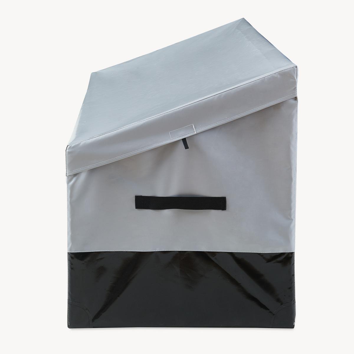 AUFBEWAHRUNGSBOX Alanno - Schwarz/Grau, Textil/Metall (155/75/64cm) - casa.pro