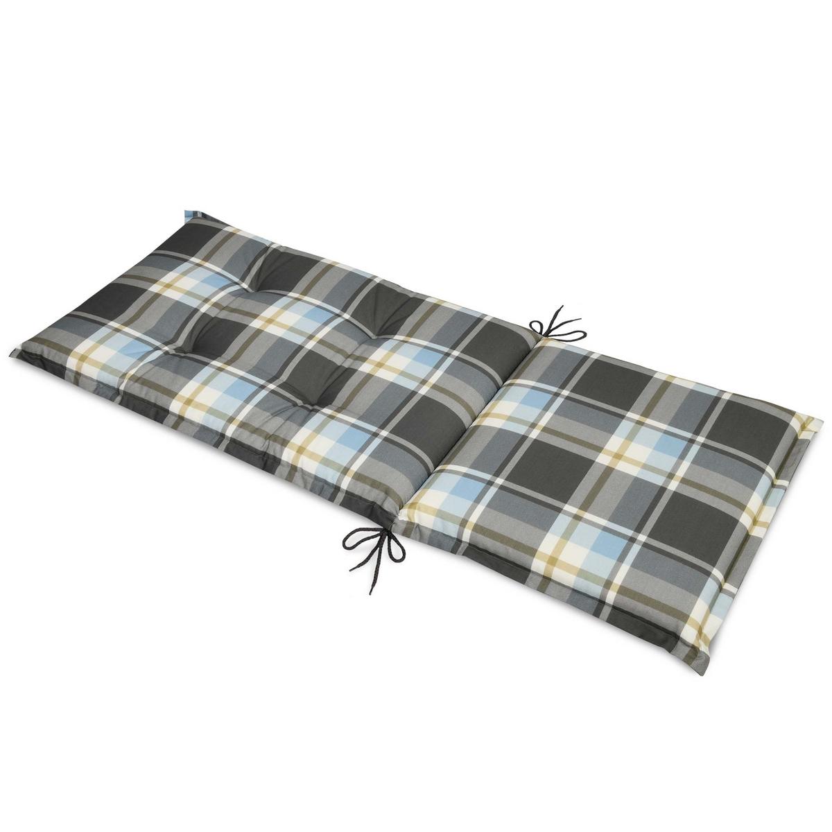 HOCHLEHNERAUFLAGE Sunny BK 120/50/6cm Blau-Kariert - Blau, Textil (50/6/120cm) - Beautissu 