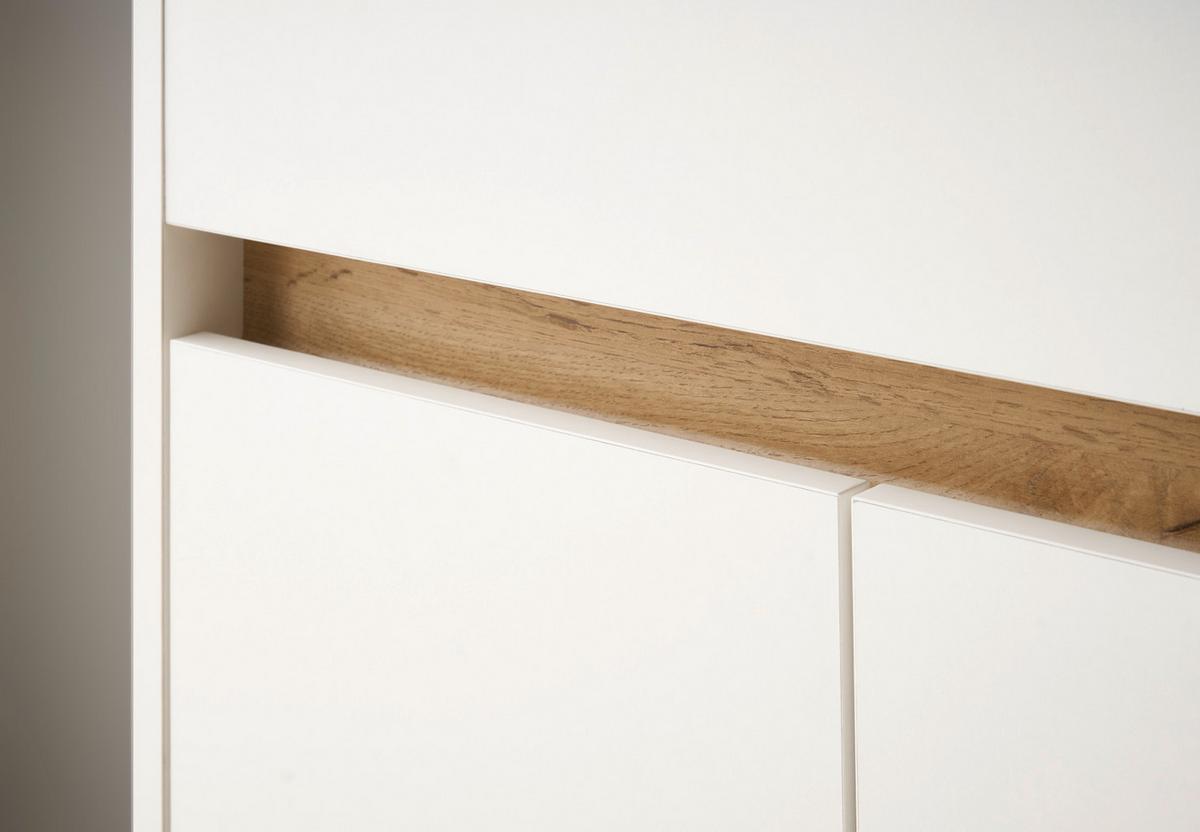 BADMÖBEL-SET 4-teilig weiß, Wotan Eiche, Badkombination 168 cm - Eiche Wotan/Silberfarben, Glas/Holz (171/200/34cm) - Furn.Design