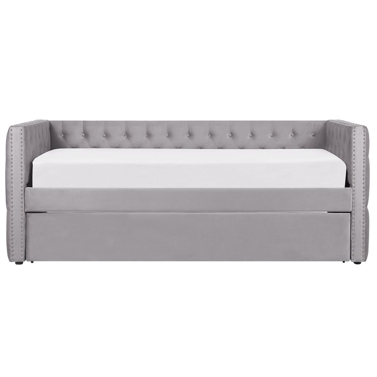 TAGESBETT 90/200cm Grau Gassin - Grau, Textil (90/200cm) - Beliani