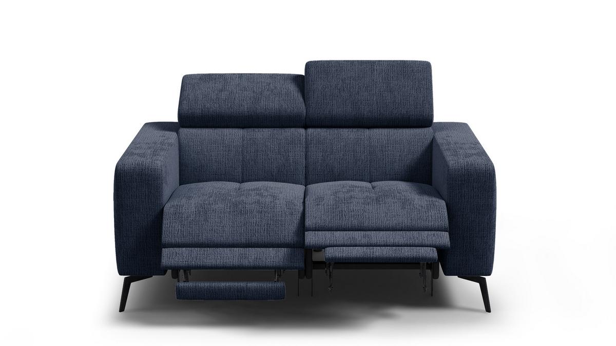 RELAXSOFA MORELLO 2-Sitzer, marineblau, 2 x Relax Zero Gravity - Dunkelblau, Holz/Textil (164/82/103cm) - Wozimo