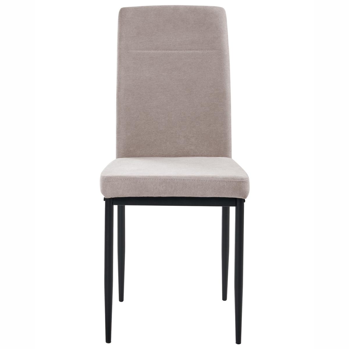ESSZIMMERSTUHL 4er-Set Taupe Riner - Taupe/Schwarz, Textil (42/94/50cm) - Beliani