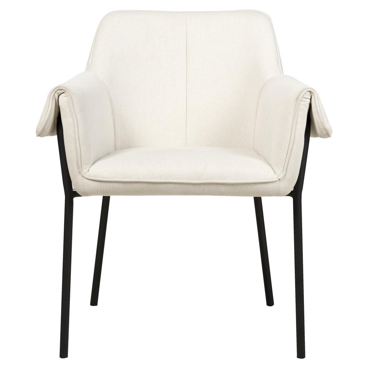 SESSEL Polsterbezug Weiß Arla - Weiß, Textil/Metall (62/82/63cm) - Beliani