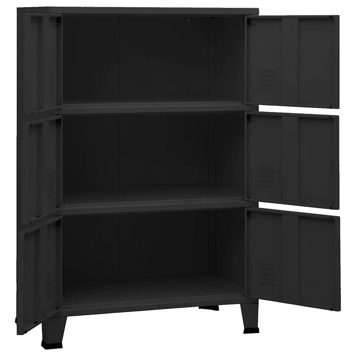 KOMMODE Blake 75/40/115 cm - Schwarz, Metall (75/115/40cm) - Nettlife