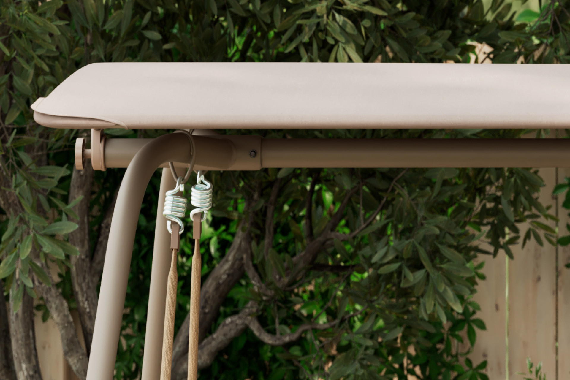 Hollywoodschaukel Sonnendach Texteline Gestell Gusseisen pulverbeschichtet 