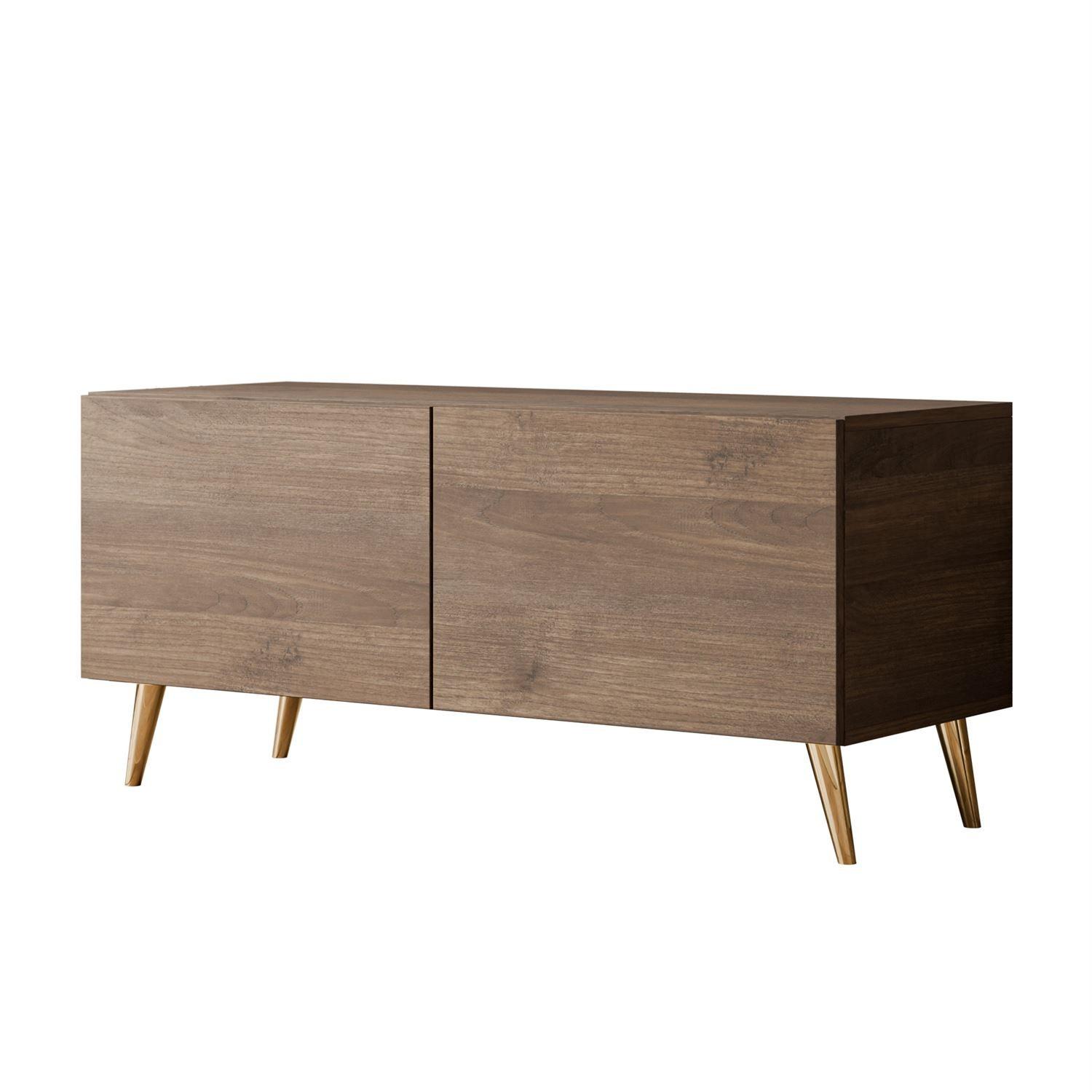 TV-UNIT COLGANTE NUSSBAUM auf Füßen mit LED - Nussbaumfarben, Holzwerkstoff (100/49/40cm) - Lookway