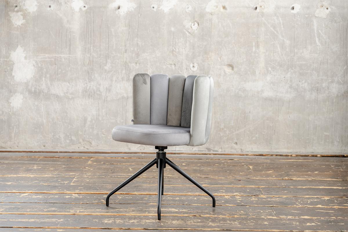 ESSZIMMERSTUHL JADA Grau Velvet Drehbar (360°) (1er-Set) - Grau, Kunststoff/Textil (58/79/55cm) - KAWOLA