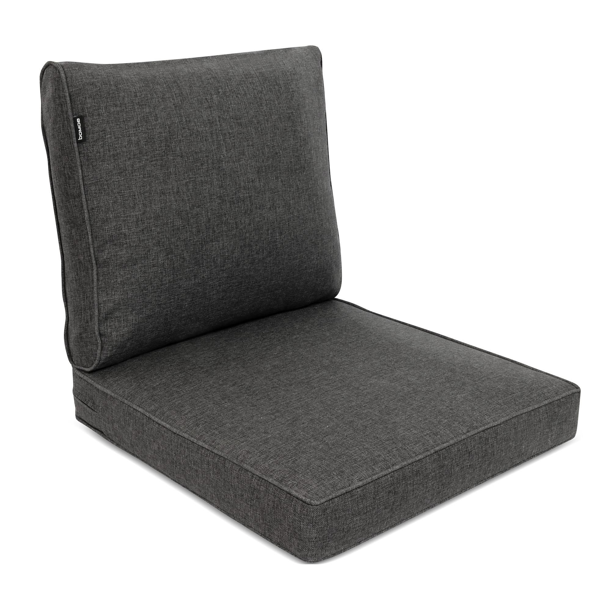 LOUNGEKISSEN Ilano Outdoor Sitz 60x60x8cm mit Rücken 60x40x15cm Graphitgrau (2tlg) - Graphitfarben, Textil (60/60cm) - BoMoe