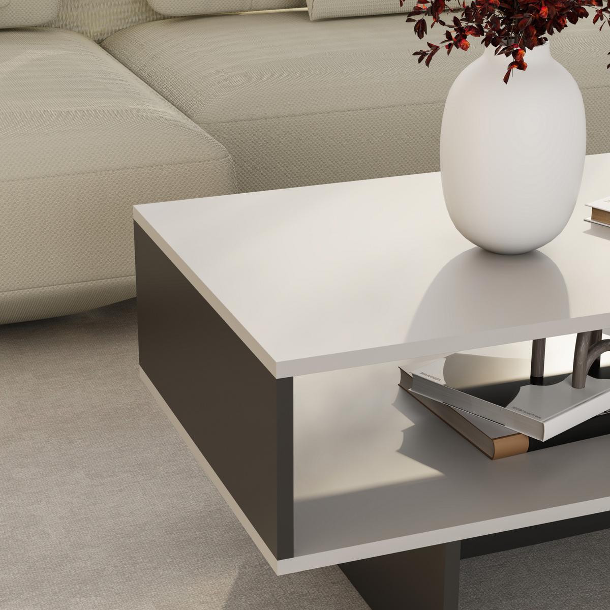 COUCHTISCH Mjölby 80/45/37 - Anthrazit, Holzwerkstoff (45/80/37cm) - [en.casa]