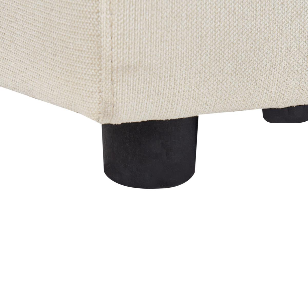 OTTOMANE Hellbeige Kohlo - Beige/Schwarz, Textil (95/48/70cm) - Beliani