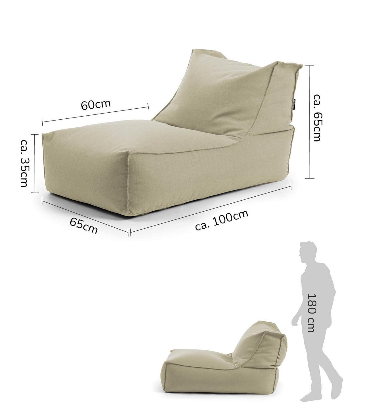 OUTDOOR SITZSACK Der Sundowner - Beige, Textil (60/65/95cm) - Mokebo