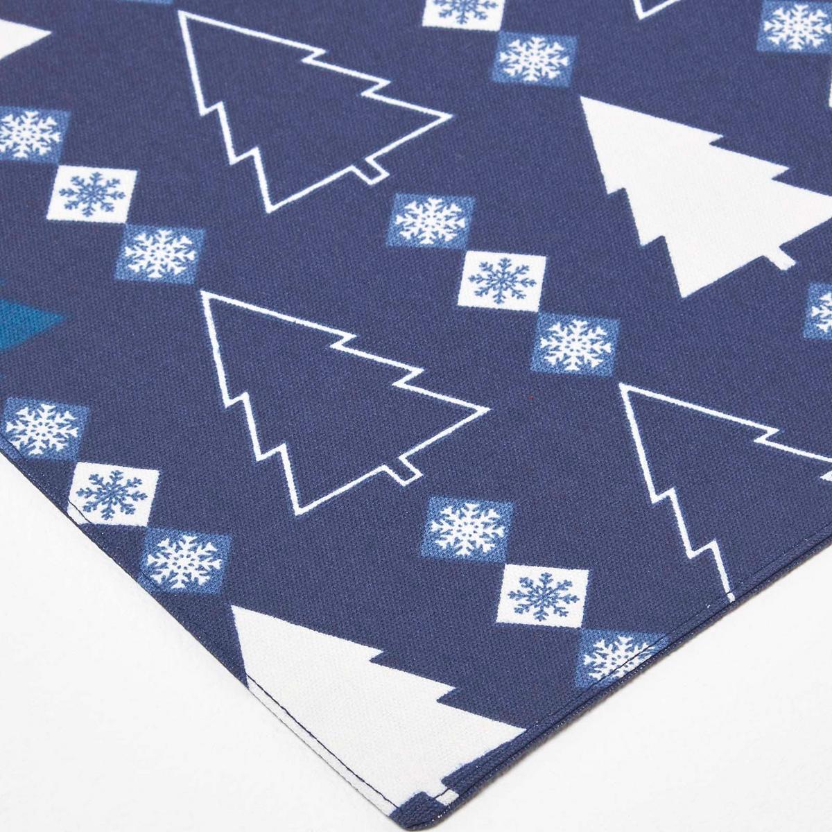 TISCHLÄUFER Weihnachten – Winterland blau, 35/250 cm, 100% Baumwolle - Blau, Textil (35/250cm) - Homescapes