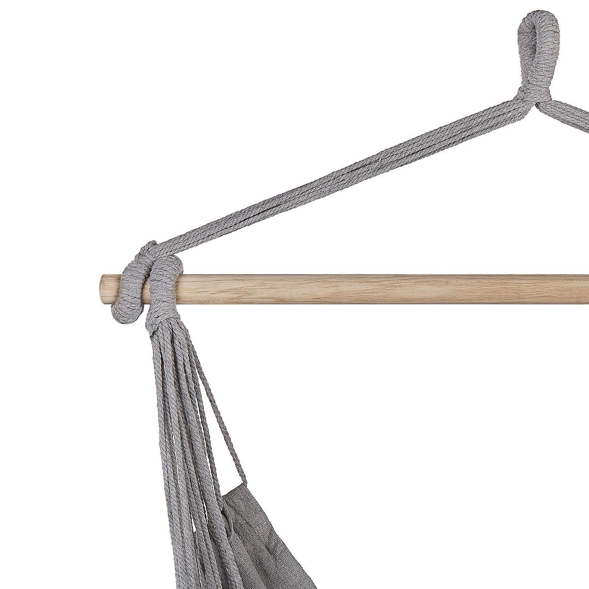 HÄNGESSESSEL Makramee Baumwolle hellgrau Bonea - Hellgrau, Textil (95/125/55cm) - Beliani