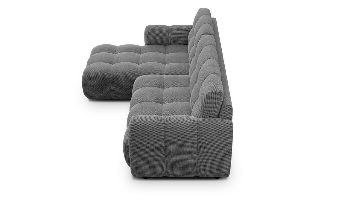 ECKSOFA MELLOW 3-Sitzer, grau - Schwarz/Grau, Holz/Textil (232/156cm) - Wozimo