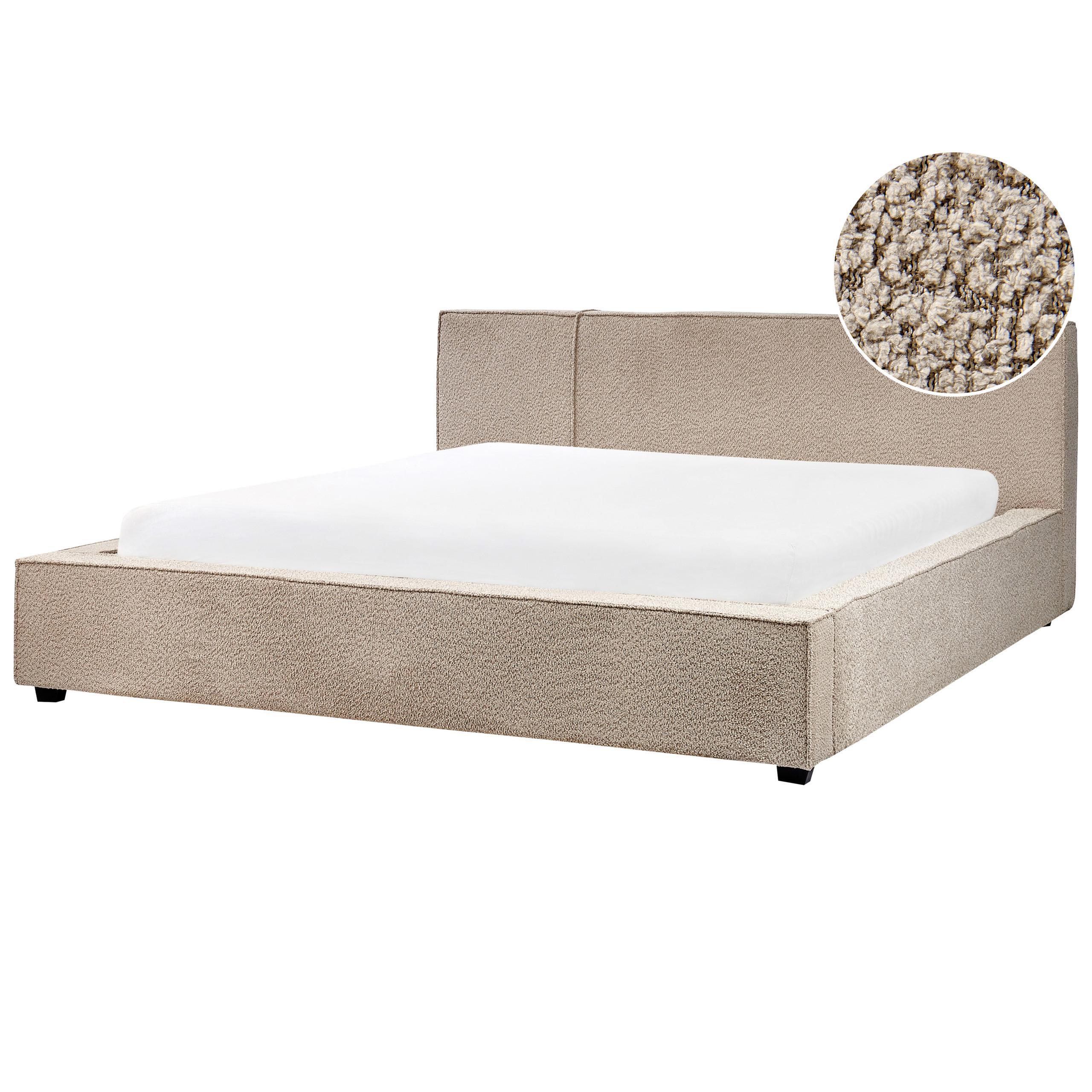 POLSTERBETT mit Lattenrost 180x200 cm Beige Mirande - Taupe, Textil (180/200cm) - Beliani