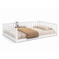 BODENBETT Kapua 140x200 umbaubar zum Tagesbett Kiefer Massivholz Weiß - Weiß, Holz (140/200cm) - 58aufmkessel