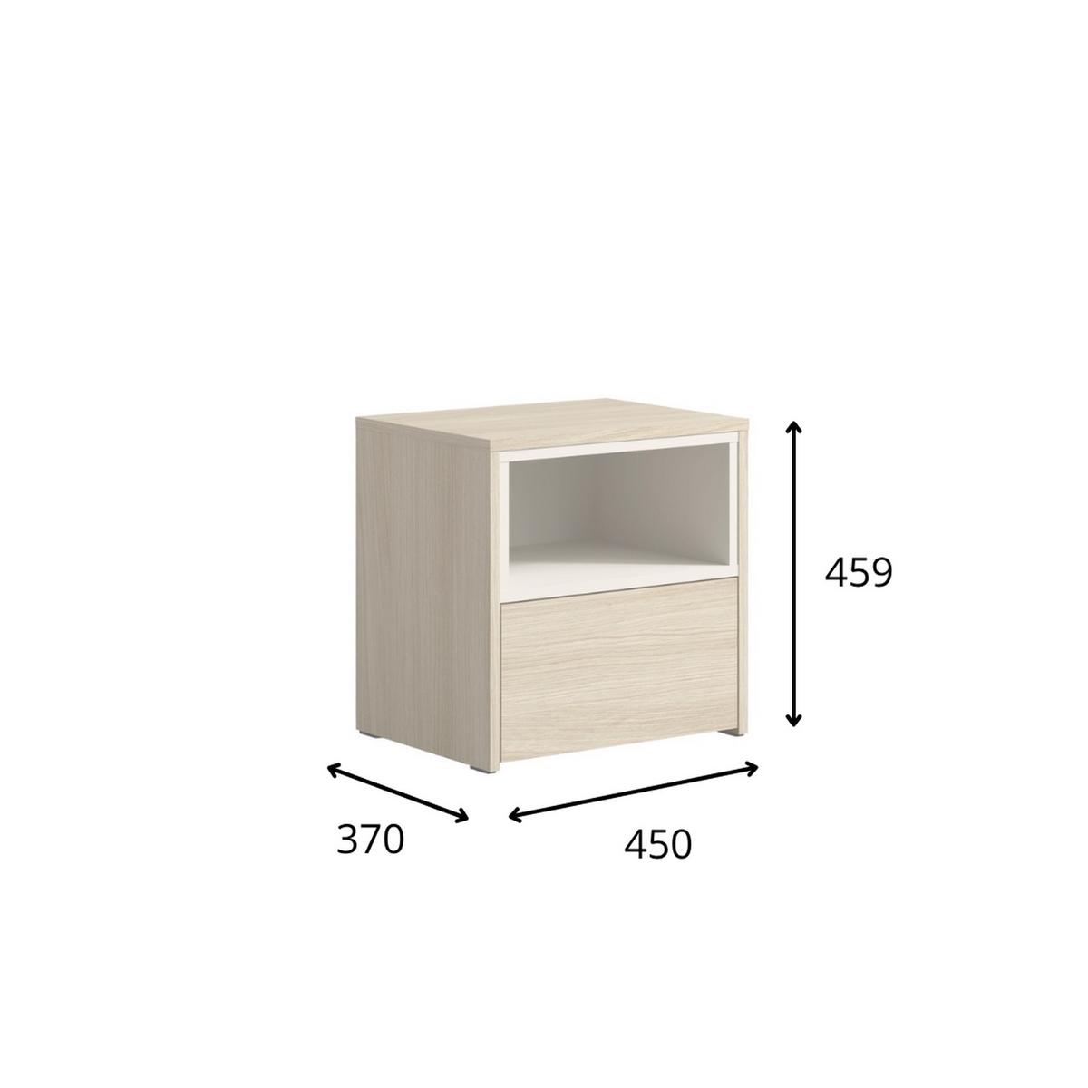 NACHTTISCH Barista Oak, Wüstensand 45/45,9/37 - Eichefarben, Holzwerkstoff (45/46/37cm) - RAUMHIRSCH FURNITURE