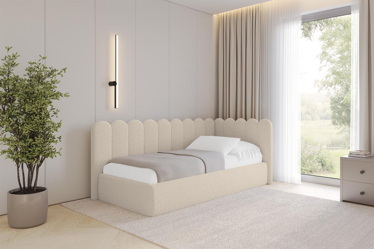EINZELLBETT Jugendbett mit Bettkasten und Matratze H3/H4, Links - ARTY 100x200 Dunkelbeige - Cappuccino, Holzwerkstoff/Textil (100/200cm) - ALTDECOR
