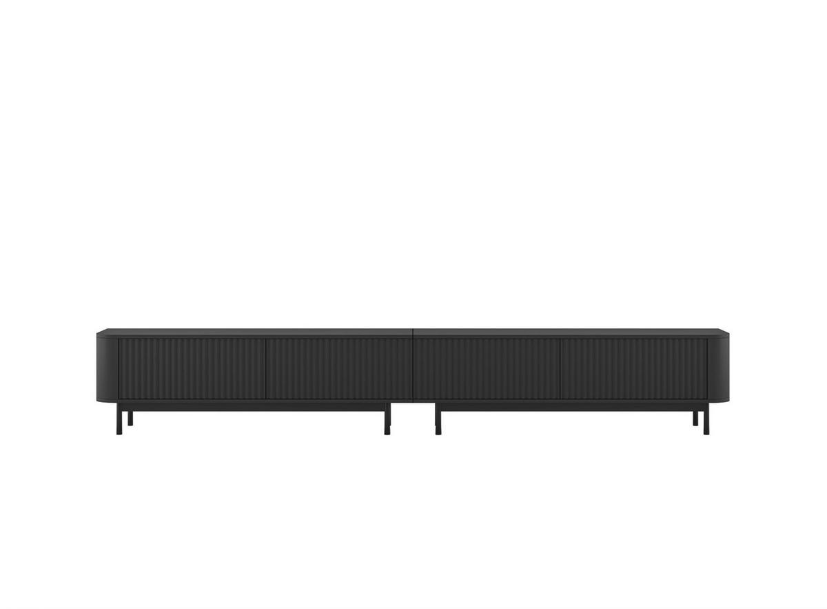 TV-LOWBOARD 2er-Set Aurora Schwarz matt 280 cm mit Metallrahmen - Schwarz, Holzwerkstoff/Metall (280/44/35cm) - Meble Lindner