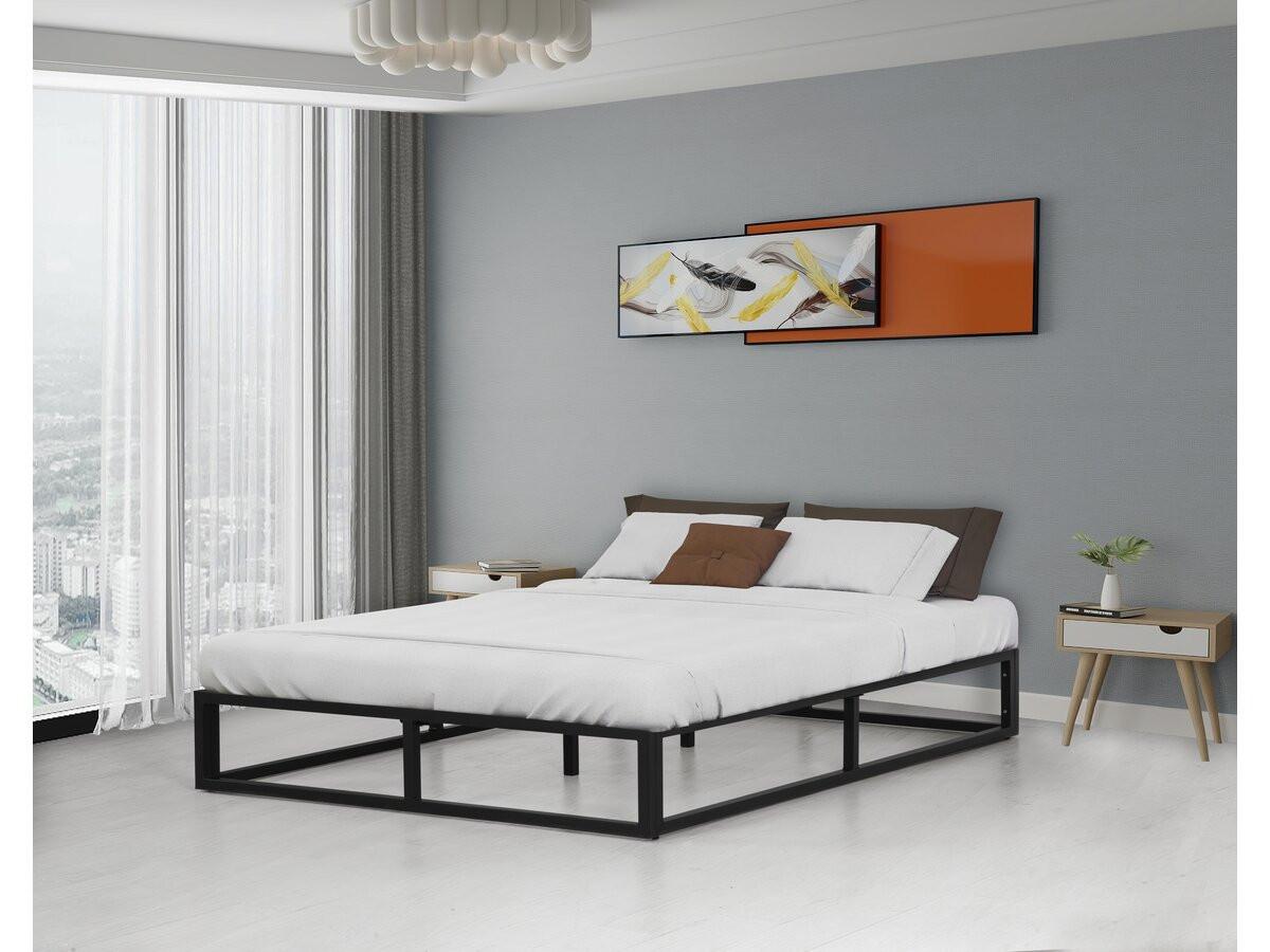 LATTENROST cadre de lit en métal 140 x 190 cm - noir Schwarz - Schwarz, Metall (190/140cm) - Habitat Garten