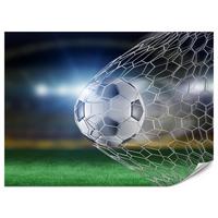 FOTOTAPETE für Jugendzimmer Fußball Tor Stadion Ball 150x105 - Schwarz/Weiß, Papier (150/105cm) - Muralo