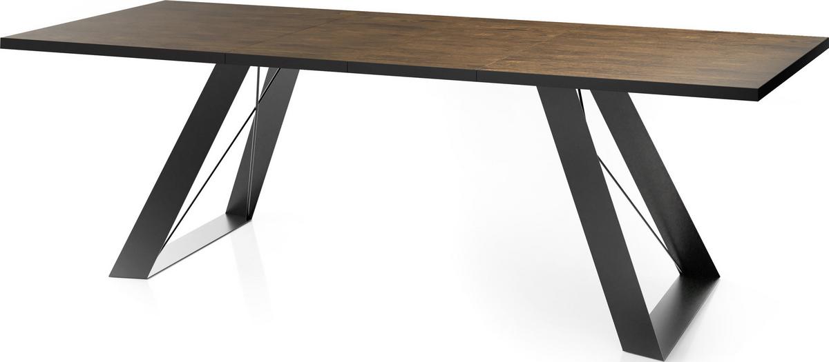 ESSTISCH Colter rechteckig ausziehbar, Lefkas Eiche 140-240/80/76 cm - Alteiche/Schwarz, Holzwerkstoff/Metall (80/240/76cm) - WFL GROUP