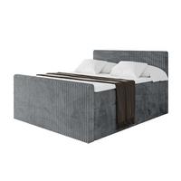 BOXSPRINGBETT mit Matratze H3|H4 und Lattenrost - TOLO-Z KING 180x200 Cord - Dunkelgrau - Dunkelgrau, Holzwerkstoff (180/200cm) - ALTDECOR