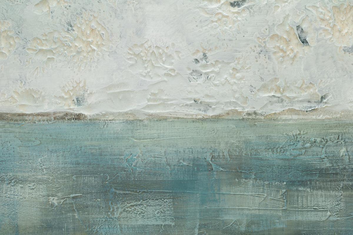 ÖLGEMÄLDE 100/75 cm - Petrol/Weiß, Holz/Textil (100/75cm) - KUNSTLOFT