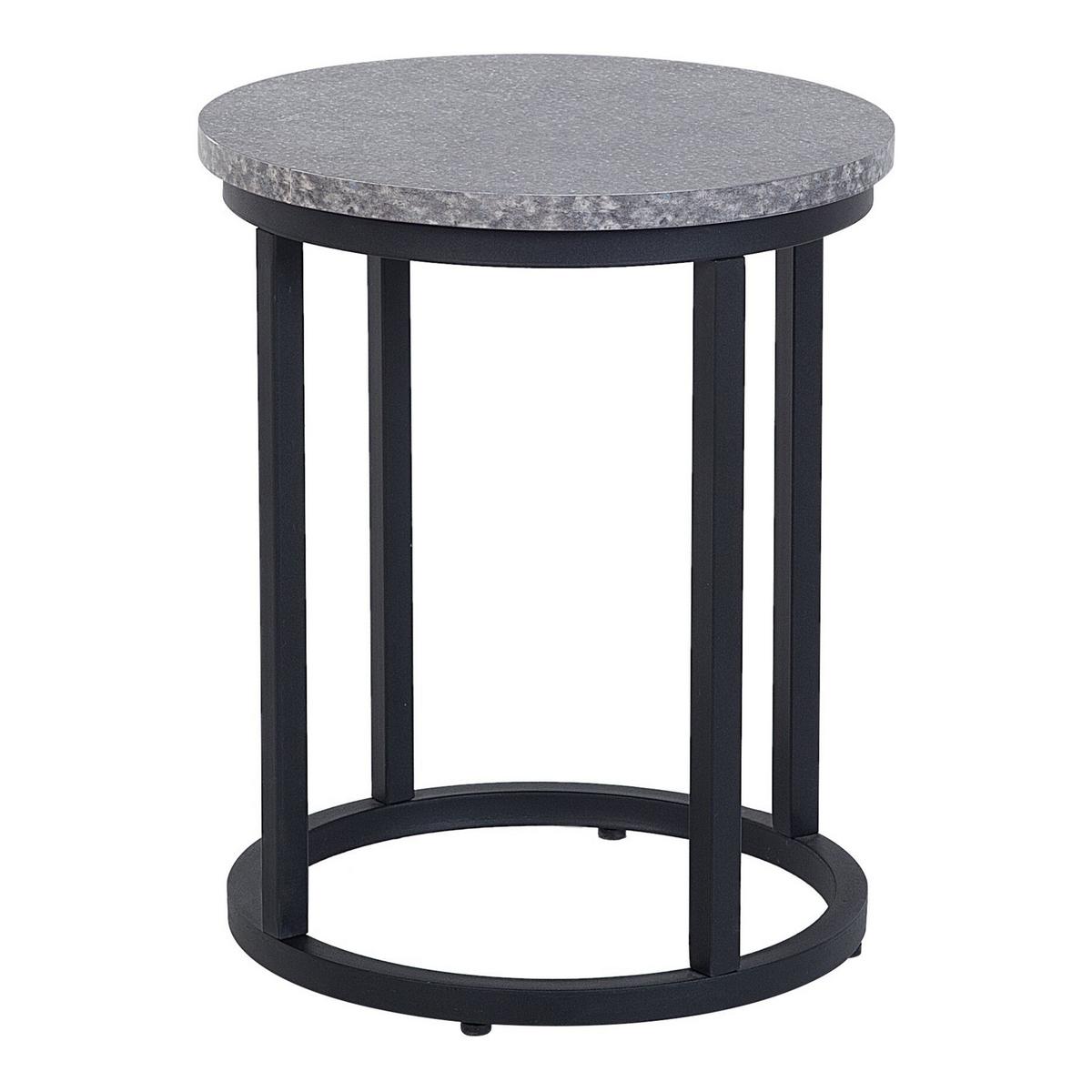 BEISTELLTISCH 2er-Set Rund Schwarz, Grau Dixie - Schwarz, Holzwerkstoff (48/48/50cm) - Beliani
