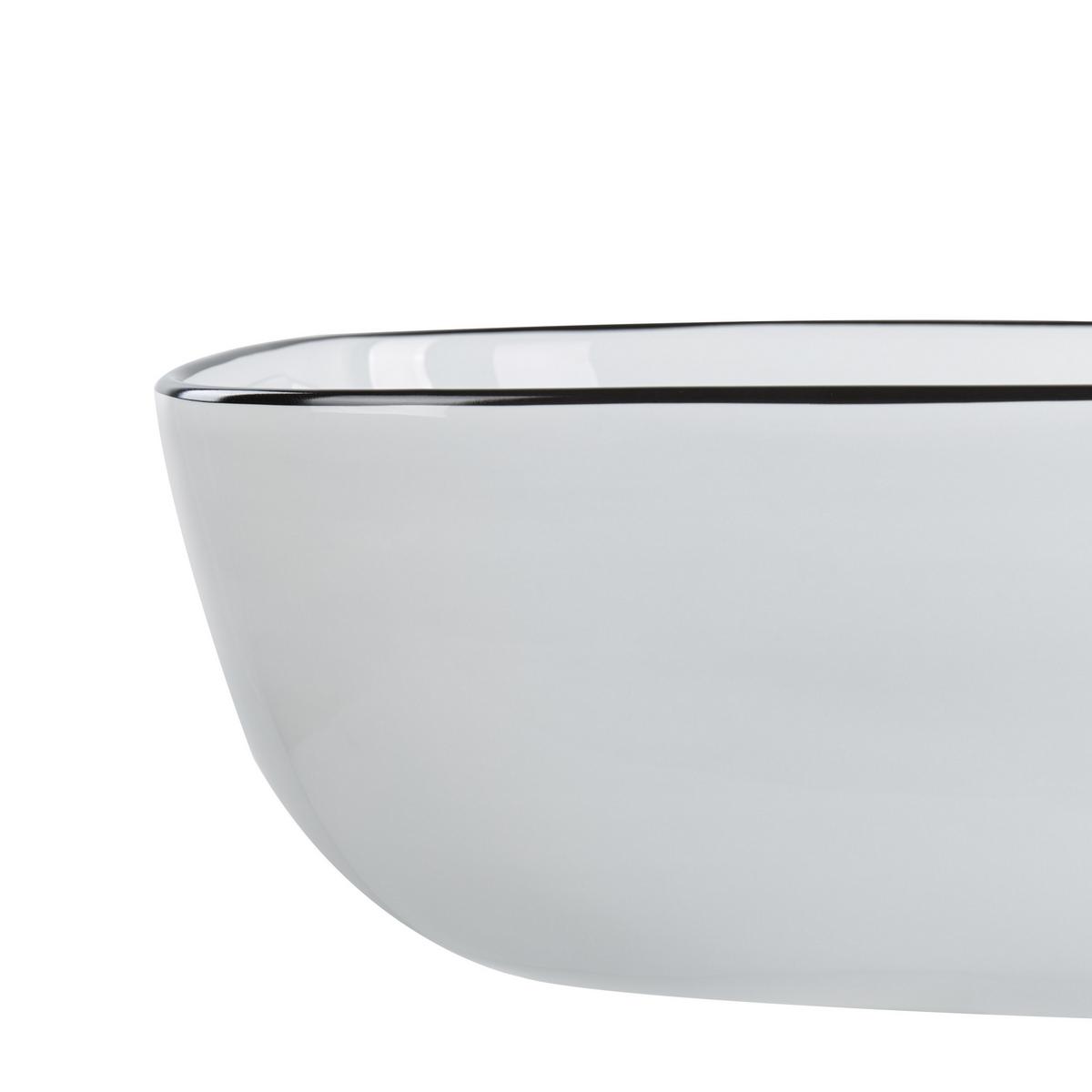 AUFSATZWASCHBECKEN 46/33 cm Weiß Xert - Schwarz/Weiß, Keramik (46/14/33cm) - Beliani