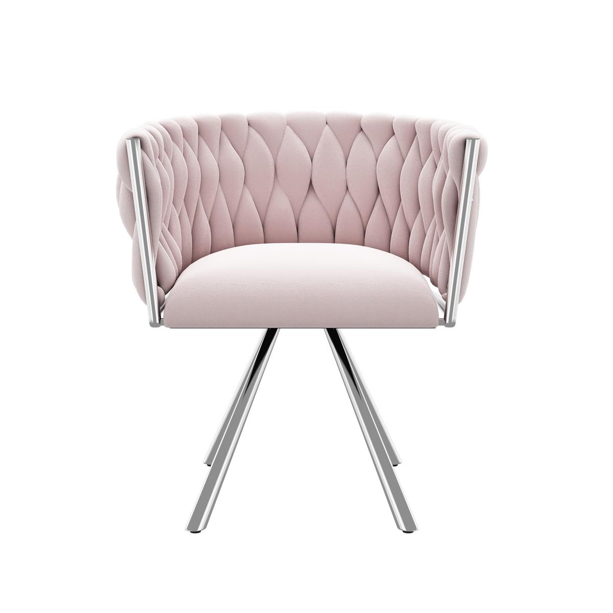 ESSZIMMERSTUHL 1St 360° Drehbar, Ergonomisch, Metallbeine - Pink, Textil/Metall (59/72/54cm) - Urban Meuble