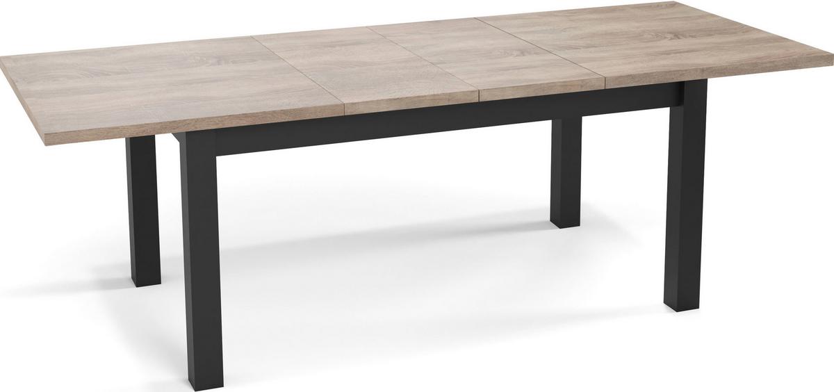 ESSTISCH Davidof rechteckig ausziehbar, Sonoma Eiche 160-240/90/76 cm - Schwarz/Sonoma Eiche, Holz/Holzwerkstoff (90/240/76cm) - WFL GROUP