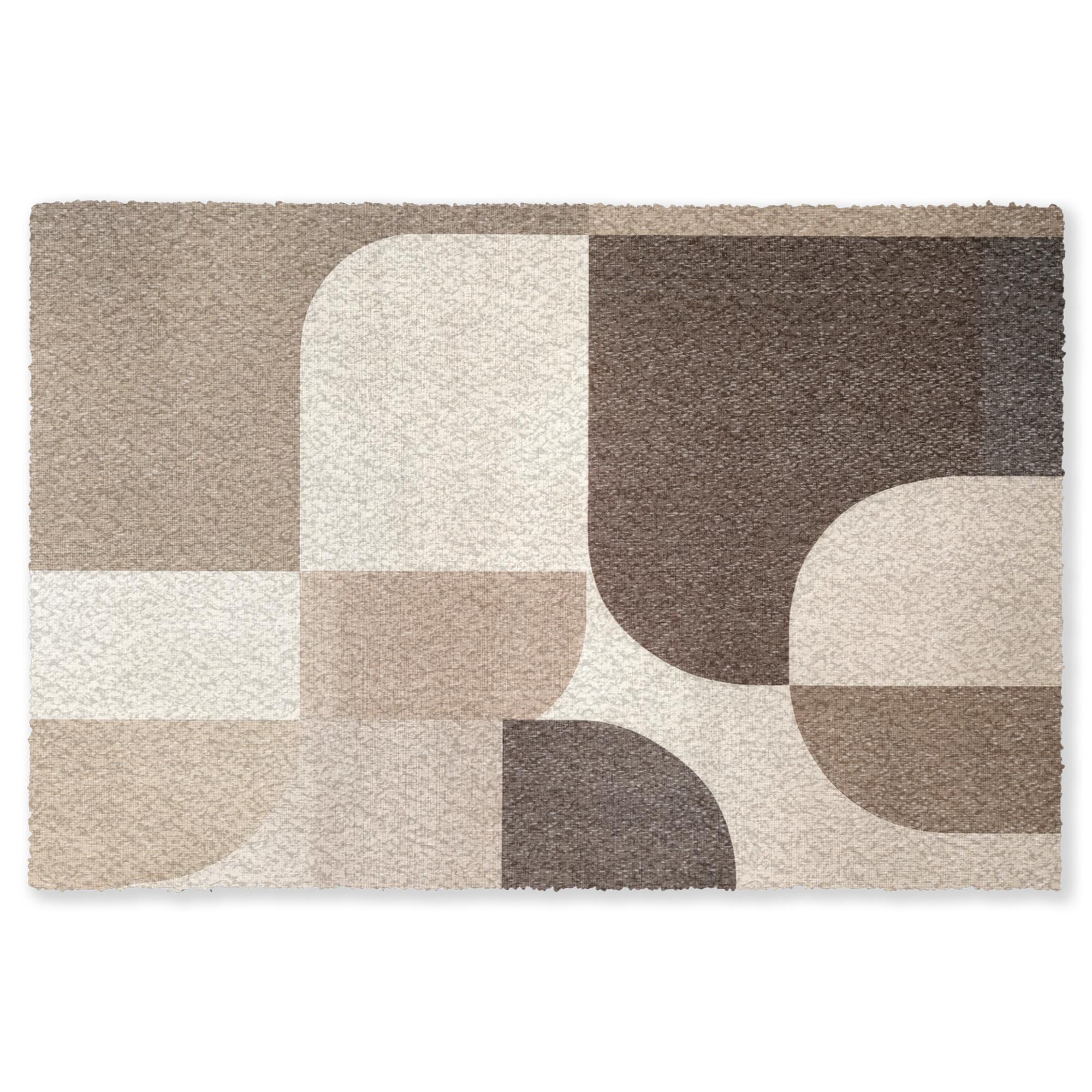 FUSSMATTE Geometrisch - Gewebte Struktur - Modern Fußabtreter 60x40 cm - Beige, Kunststoff (60/0.4cm) - MuchoWow