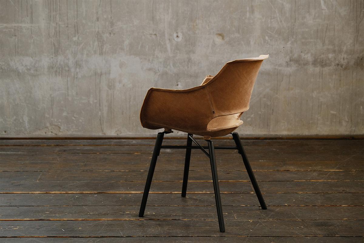 STUHL ZAJA Braun Leder (1er-Set) - Braun, Leder (57/82/59cm) - KAWOLA