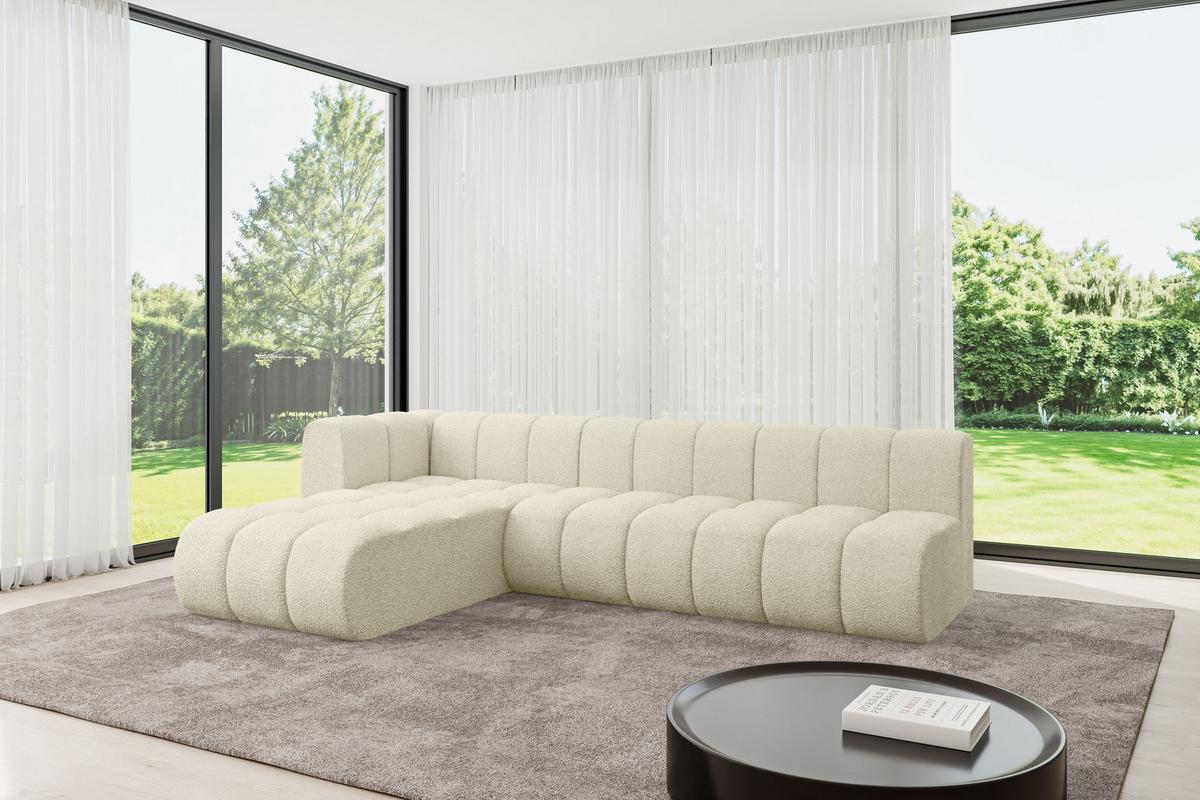 ECKSOFA modulares Sofa Darnel-L2 - 296x177x70 cm Beige - Beige, Holzwerkstoff/Textil (296/177cm) - ALTDECOR