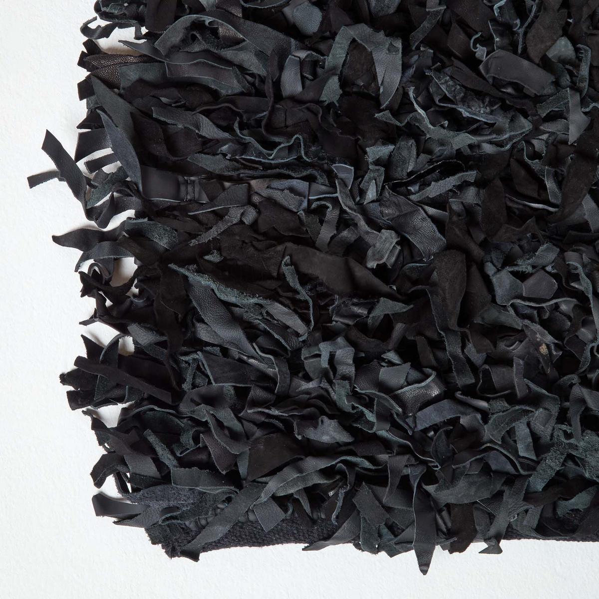 SHAGGY-TEPPICH Dallas 90/150 cm - Schwarz, Leder (90/150cm) - Homescapes