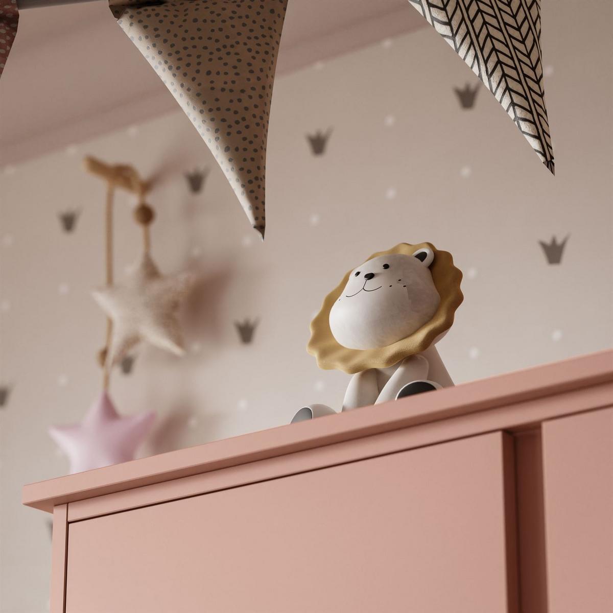 KLEIDERSCHRANK Zweitüriger BABUSHKA, Natürlich Rosa - Rosa, Holzwerkstoff (104/183/50cm)
