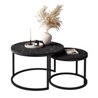 COUCHTISCH 2-in-1 CIRI dunkler Beton - Schwarz, Holzwerkstoff (70/70/48cm) - Lookway
