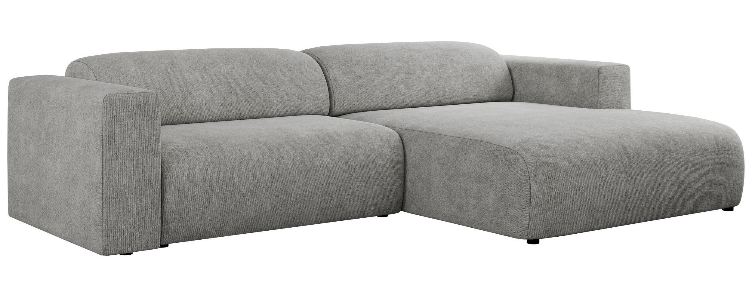 OFERTA WYCOFANA ECKSOFA PASADENA Hellgrau Struktur Rechts Seite - Hellgrau/Schwarz, Kunststoff/Textil (288/180cm) - MKS
