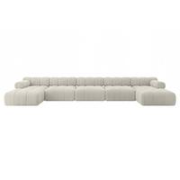 WOHNLANDSCHAFT modulares Sofa Tesso-U3 - 475x160x70 cm Creme Cord - Hellgrau/Creme, Holzwerkstoff/Textil (475/70/160cm) - ALTDECOR