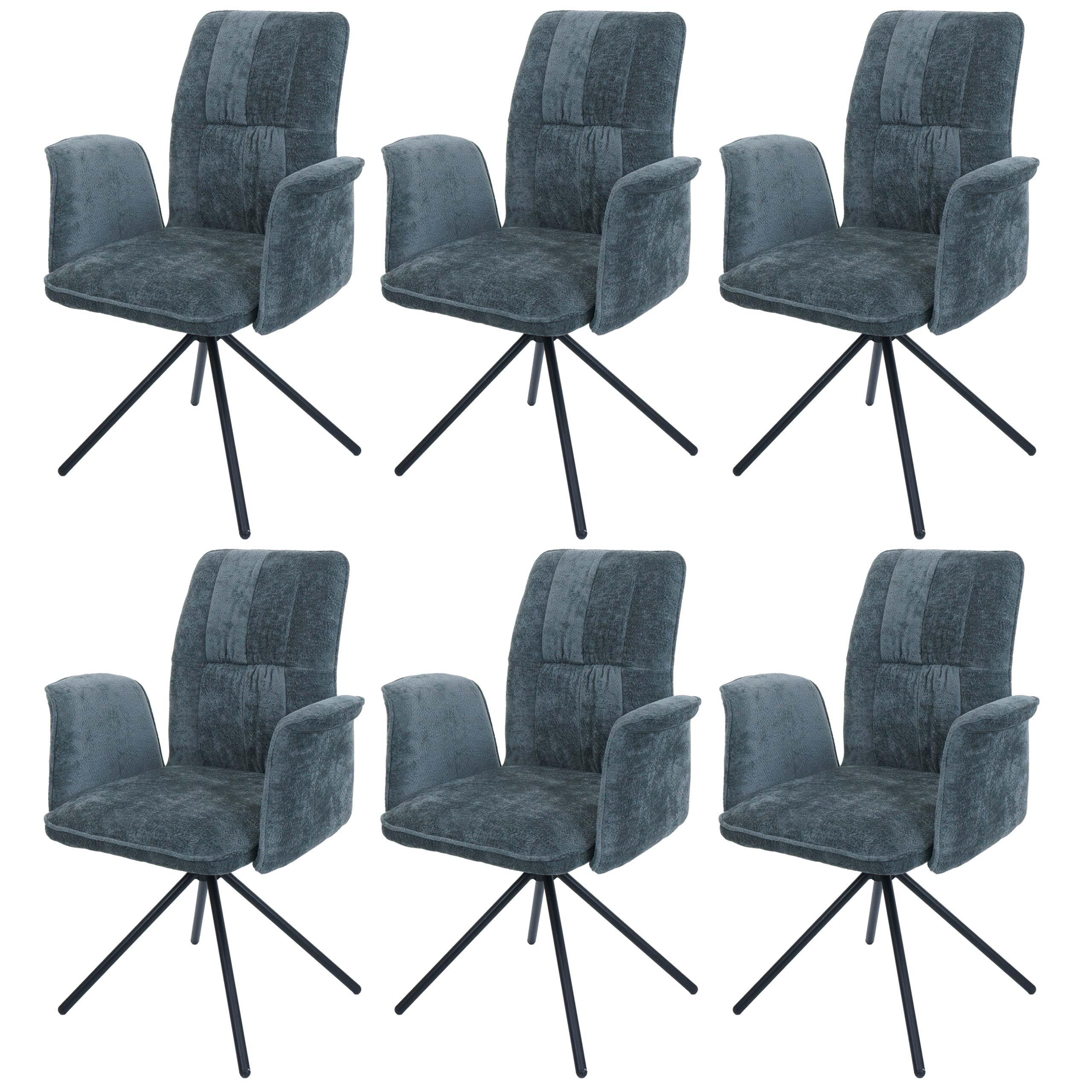 ESSZIMMERSTUHL Blau 6er-Set - Blau/Petrol, Textil (70/94/60cm) - MCW