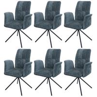 ESSZIMMERSTUHL Blau 6er-Set - Blau/Petrol, Textil (70/94/60cm) - MCW
