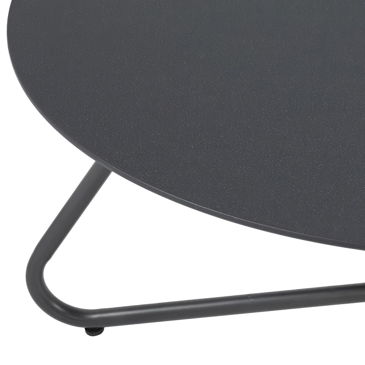 GARTENSET Solaro , aus Metall, 2 Sessel + 2-Sitzer Sofa + Couchtisch, Dunkelgrau - Dunkelgrau, Metall - Beautysofa