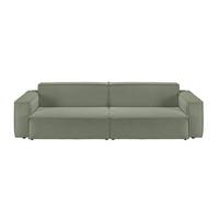 SOFA SAMU Grün Cord - Schwarz/Olivgrün, Textil (236/72/106cm) - KAWOLA