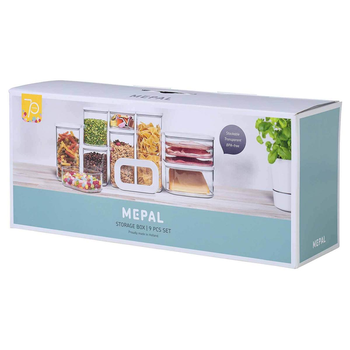 VORRATSDOSEN Modula weiß 9-tlg. - Weiß, Kunststoff (2/2/2cm) - Mepal