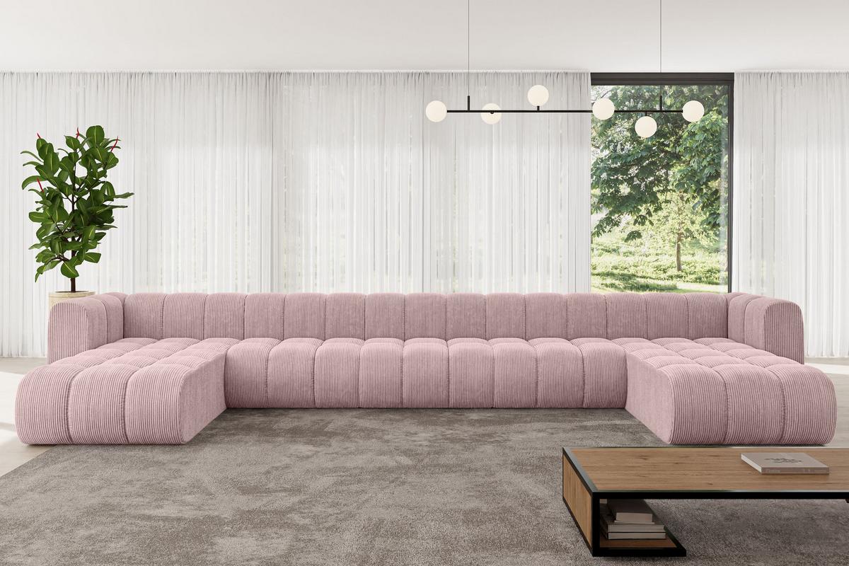 WOHNLANDSCHAFT modulares Sofa Joren-U3 - 501x177x70 cm Rosa - Rosa, Holzwerkstoff/Textil (501/70/177cm) - ALTDECOR