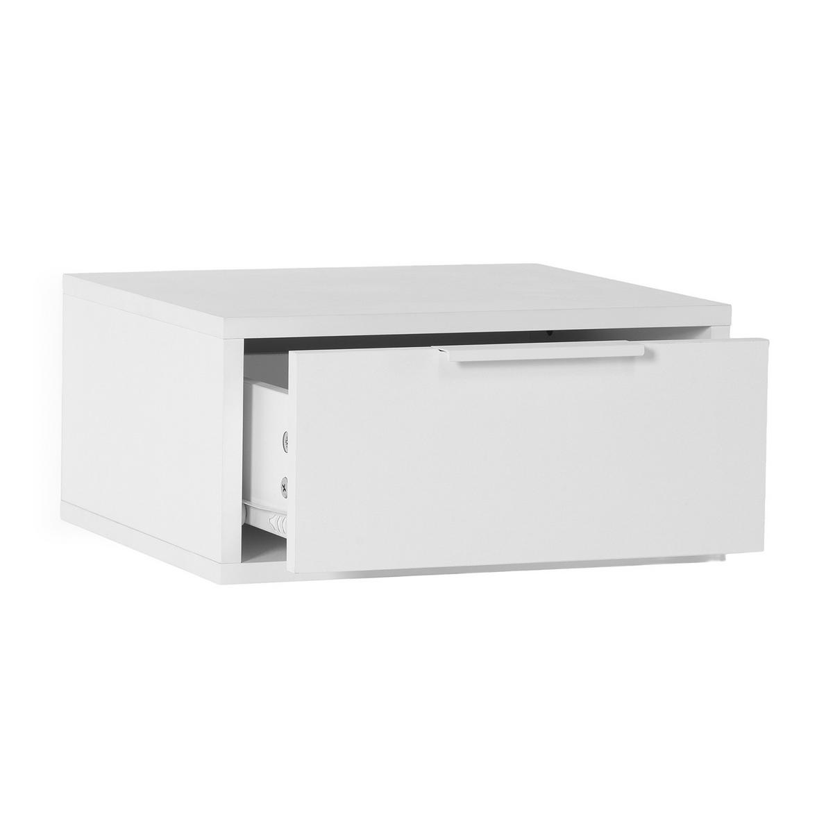 SCHWEBENDER NACHTTISCH Auri Weiß - Weiß, Holzwerkstoff (40/19/35cm) - VS Venta-stock