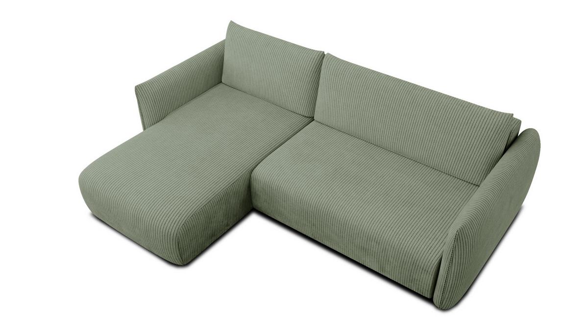 ECKSOFA TAUER 3-Sitzer rechts, mint - Schwarz/Grün, Holz/Textil (248/173cm) - Wozimo